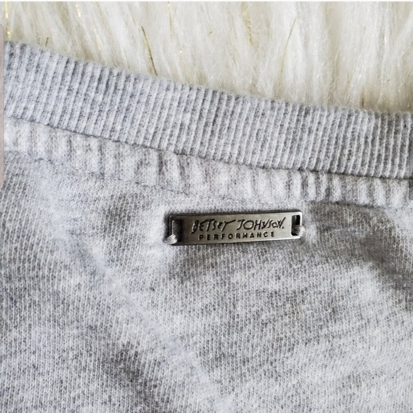 Betsey Johnson Gray Cropper Lace Up Sweatshirt EUC sz XS - Picture 7 of 9